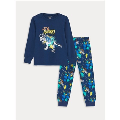 LC Waikiki Bisiklet Yaka Baskılı Uzun Kollu Erkek Çocuk Pijama Takımı, LCW Kids                                            
                                            Bisiklet Yaka Baskılı Uzun Kollu Erkek Çocuk Pijama Takımı