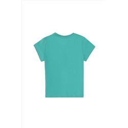 Erkek Çocuk Mint Basic Bisiklet Yaka Tişört
