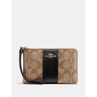 Corner Zip Wristlet In Signature Canvas