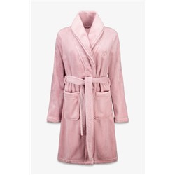 Bata midi polar aterciopelado rosa
