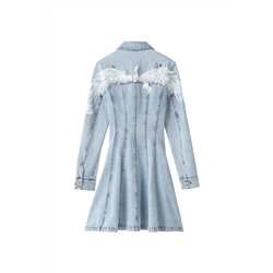 Vestido evasé vaquero Azul