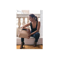Bolso de piel Parl Nude y beige