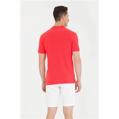 Erkek Kırmızı Basic Polo Yaka Tişört