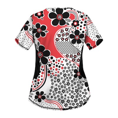 UA Garden Whimsy Poppy Print Scrub Top