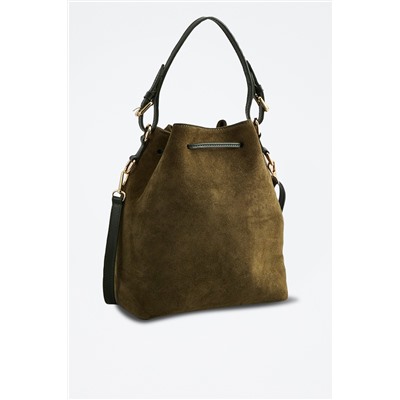 Bolso saco de piel Jila Verde botella