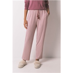 Pantalón largo carrot punto suave rosa