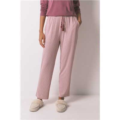 Pantalón largo carrot punto suave rosa