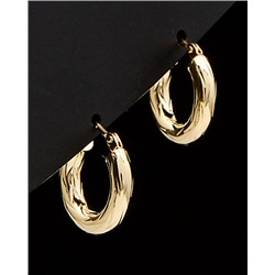 14K Italian Gold Textured Hoops