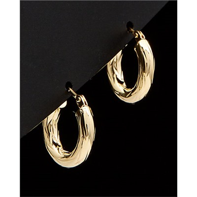 14K Italian Gold Textured Hoops