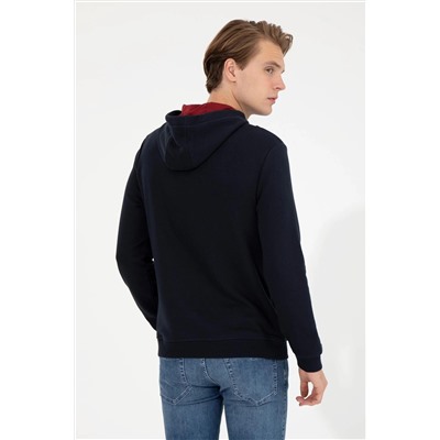 Erkek Lacivert Kapüşonlu Sweatshirt