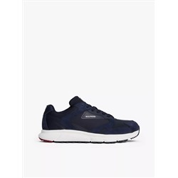 Mixed-Texture Suede Runner Sneaker