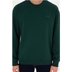 Erkek Koyu Yeşil Basic Sweatshirt