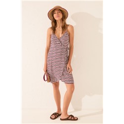 Vestido midi tirantes estampado zigzag