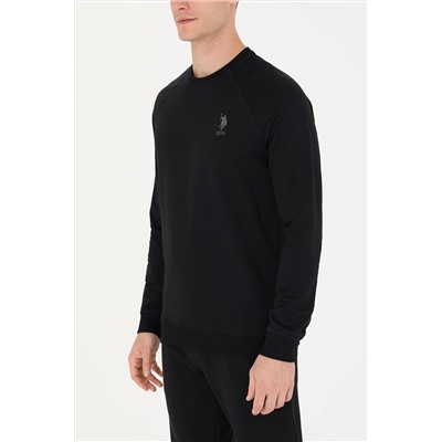 Erkek Siyah Basic Sweatshirt