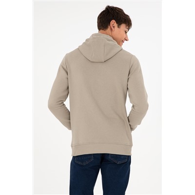 Erkek Açık Haki Basic Sweatshirt