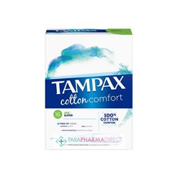 Tampax Cotton Comfort Super avec Applicateur 16 tampons