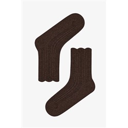 Penti, Ruffle Jacquard Açık Kahverengi Soket Çorap