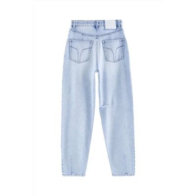 Vaquero mom fit de tiro alto Celeste