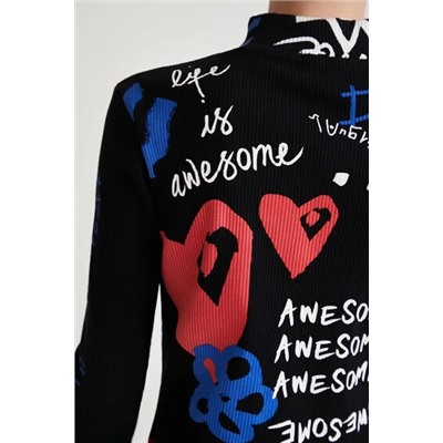 Camiseta canalé Life is awesome
