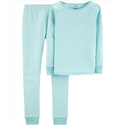 2-Piece Polka Dot Snug Fit Cotton PJs