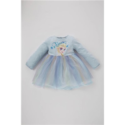 Defacto Kız Bebek Frozen Uzun Kollu Sweatshirt Kumaşı Elbise B5218A523AU