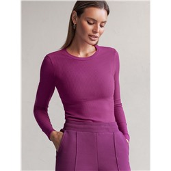 Джемпер из трикотажа в широкий рубчик