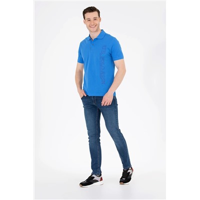 Erkek Saks Polo Yaka Tişört