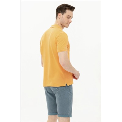 Erkek Turuncu Basic Polo Yaka Tişört
