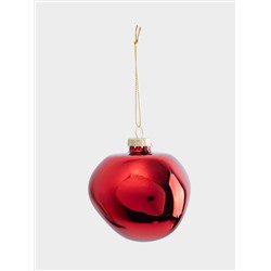 Игрушка елочная, 8 см, 2 шт, стекло, красная, Абстрактный шар, New year