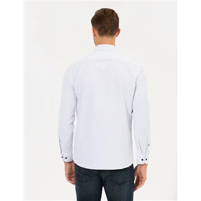 Lacivert Slim Fit Uzun Kollu Gömlek