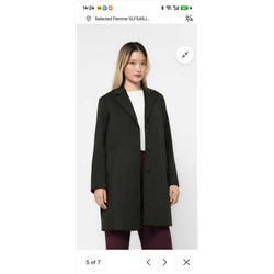 Однотонное женское шерстяное пальто средней длины Selecte*d