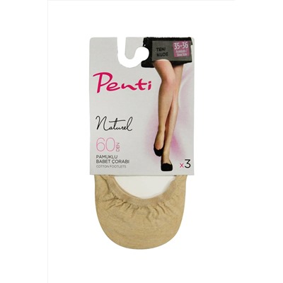 Penti, Ten Rengi Pamuklu 3'lü Babet Çorabı