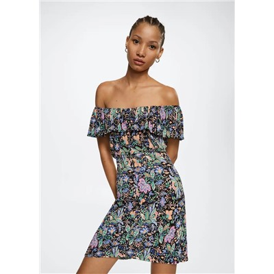Vestido estampado textura -  Mujer | MANGO OUTLET España