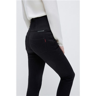 Vaquero skinny fit de tiro alto Negro