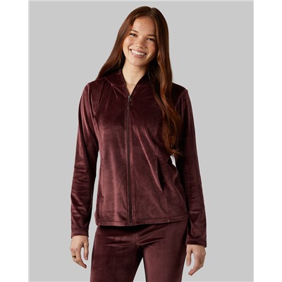WOMEN'S SOFT VELOUR HOODED FULL-ZIP