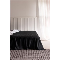 Ciel King Size %100 Pamuk Lastiksiz Saten Çarşaf - Siyah