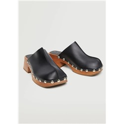 Zueco piel tachuelas -  Mujer | MANGO OUTLET Melilla
