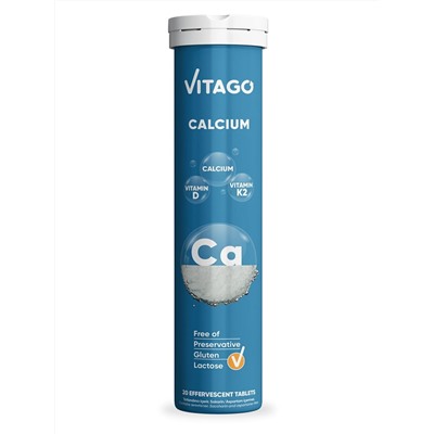 Кальций 20 шипучих таблеток Vitago
