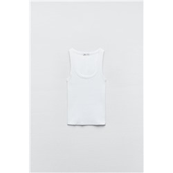 RIBBED STRAPPY VEST TOP