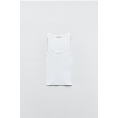 RIBBED STRAPPY VEST TOP