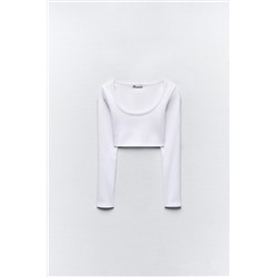 LONG SLEEVE RIBBED CROP TOP
