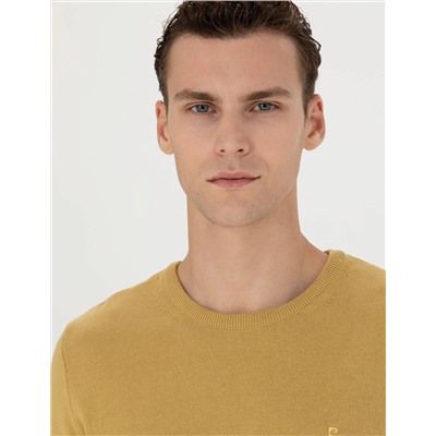 Yeşil Slim Fit Basic Kazak