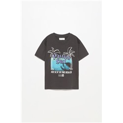 Beach print T-shirt