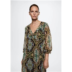 Vestido estampado barroco -  Mujer | MANGO OUTLET España