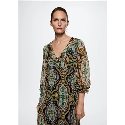 Vestido estampado barroco -  Mujer | MANGO OUTLET España