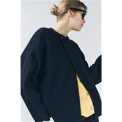 KNIT JACKET WITH METAL FASTENING