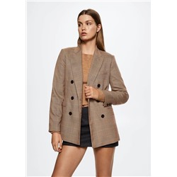 Americana doble botonadura cuadros -  Mujer | MANGO OUTLET Melilla