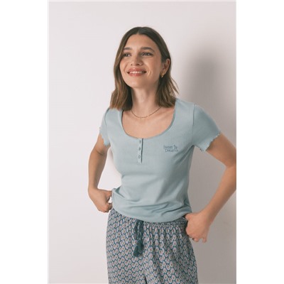 Camiseta manga corta algodón verde