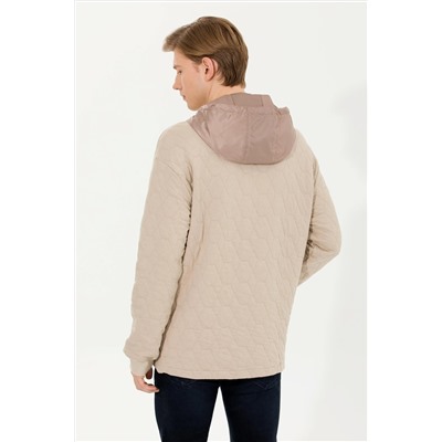 Erkek Taş Kapüşonlu Sweatshirt