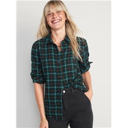 Plaid Flannel Classic Shirt for Women